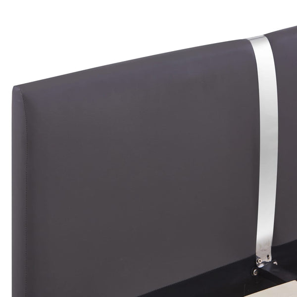 vidaXL Bed Frame Grey Faux Leather 140 x 200 cm