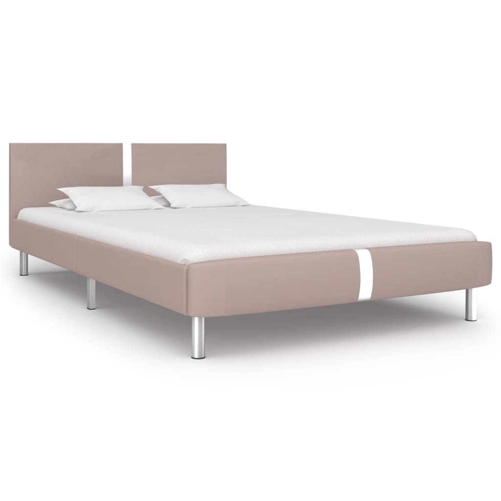 vidaXL Bed Frame Cappuccino Brown Faux Leather 140x200 cm