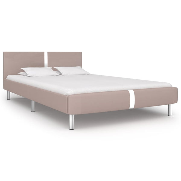 vidaXL Bed Frame Cappuccino Brown Faux Leather 140x200 cm