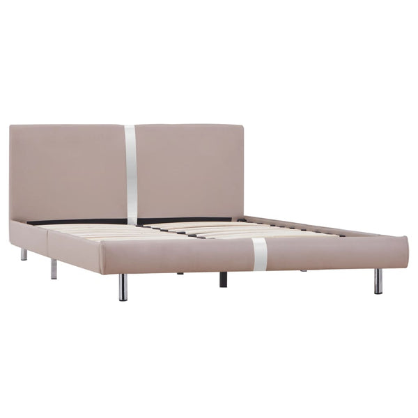 vidaXL Bed Frame Cappuccino Brown Faux Leather 140x200 cm