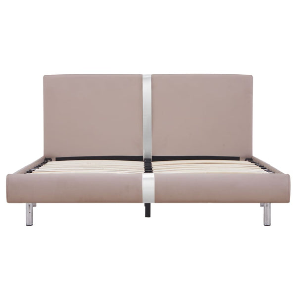 vidaXL Bed Frame Cappuccino Brown Faux Leather 140x200 cm