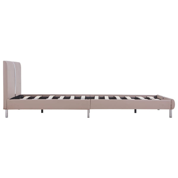 vidaXL Bed Frame Cappuccino Brown Faux Leather 140x200 cm