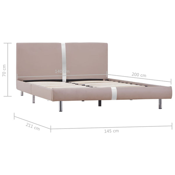 vidaXL Bed Frame Cappuccino Brown Faux Leather 140x200 cm