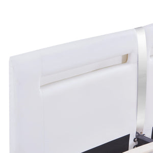 vidaXL LED Bed Frame White Faux Leather 180x200 cm