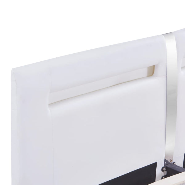 vidaXL LED Bed Frame White Faux Leather 180x200 cm