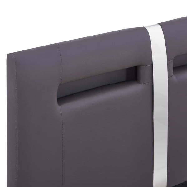 vidaXL LED Bed Frame Grey Faux Leather 90x200 cm