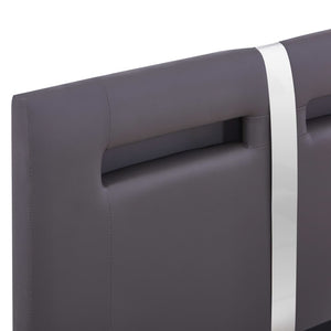 vidaXL LED Bed Frame Grey Faux Leather 90x200 cm