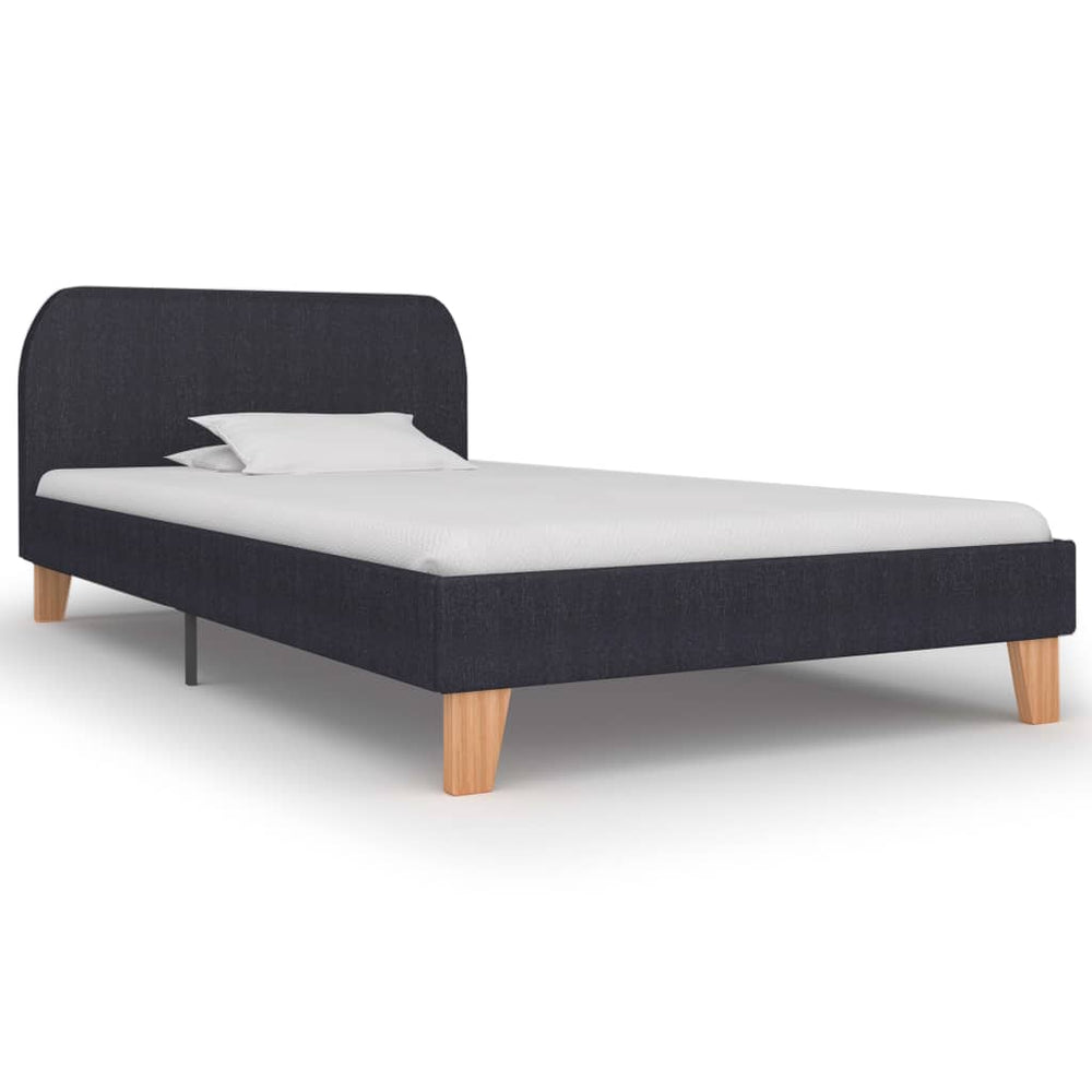 vidaXL Bed Frame Dark Grey Fabric 90x200 cm