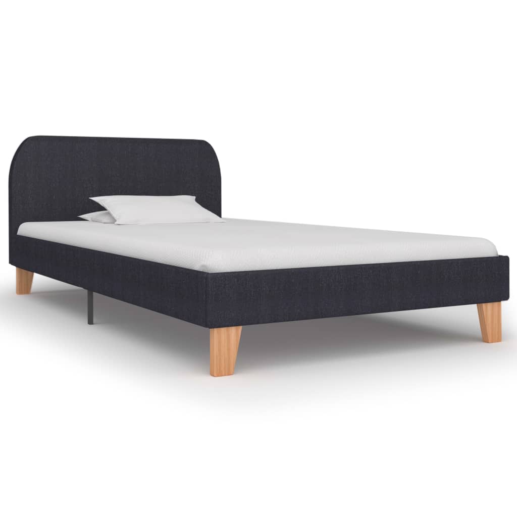 vidaXL Bed Frame Dark Grey Fabric 90x200 cm