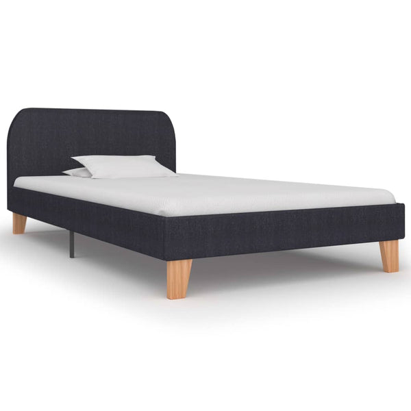 vidaXL Bed Frame Dark Grey Fabric 90x200 cm