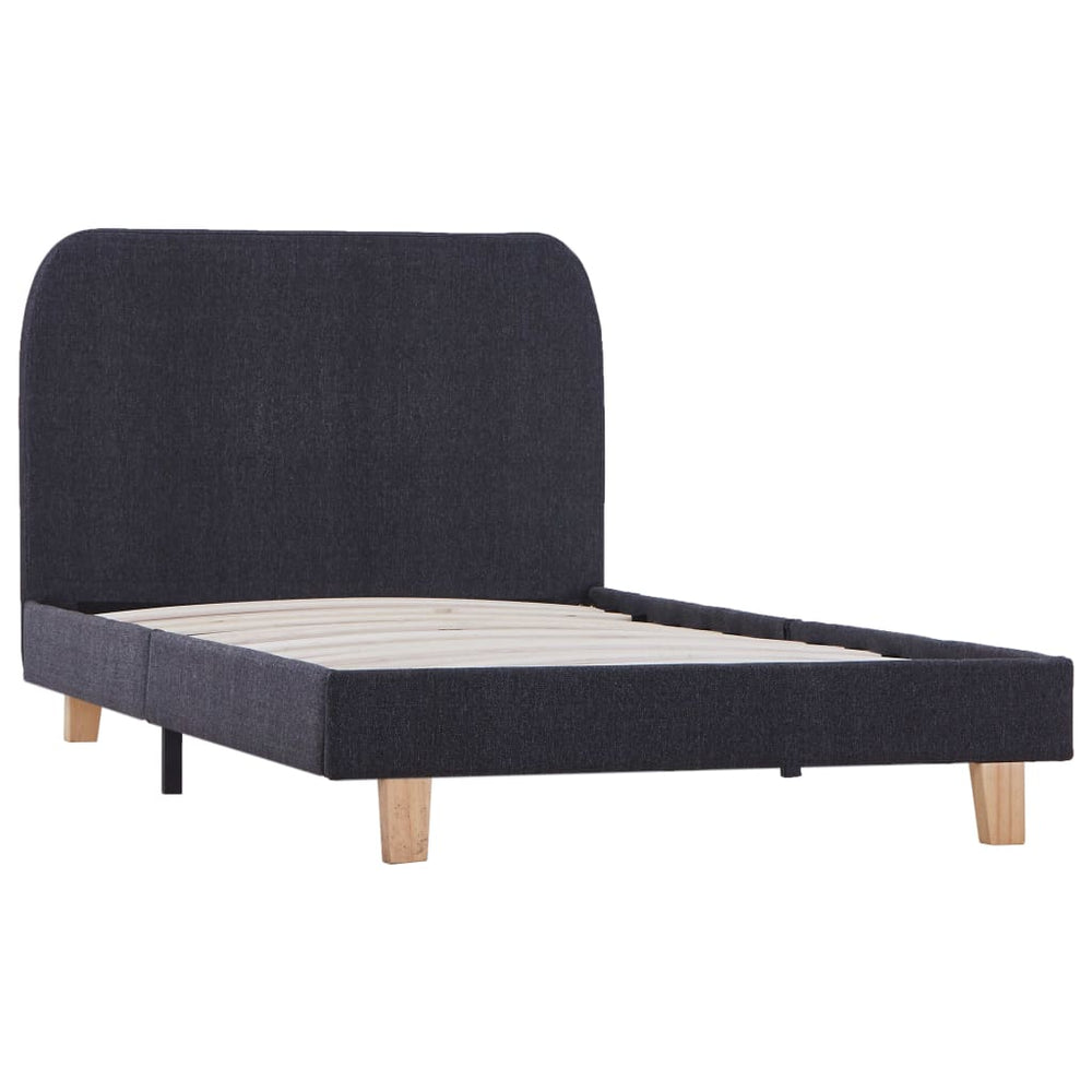 vidaXL Bed Frame Dark Grey Fabric 90x200 cm