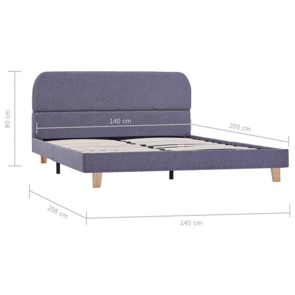 vidaXL Bed Frame Light Gray Fabric 140x200 cm