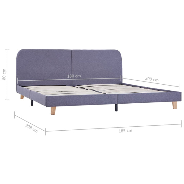 vidaXL Bed Frame Light Gray Fabric 180x200 cm