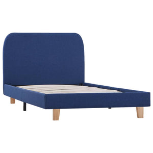 vidaXL Bed Frame Blue Fabric 90x200 cm