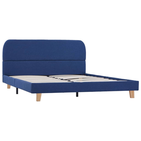vidaXL Bed Frame Blue Fabric 140x200 cm
