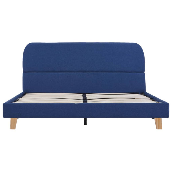 vidaXL Bed Frame Blue Fabric 140x200 cm
