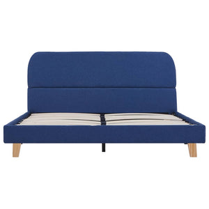 vidaXL Bed Frame Blue Fabric 140x200 cm