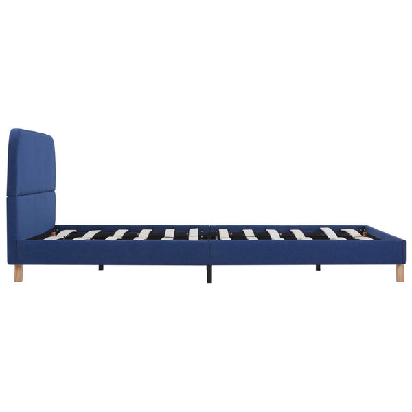 vidaXL Bed Frame Blue Fabric 140x200 cm