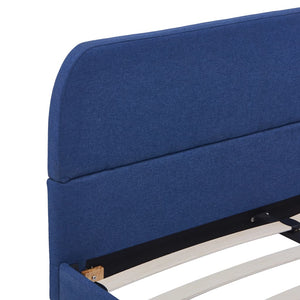 vidaXL Bed Frame Blue Fabric 140x200 cm