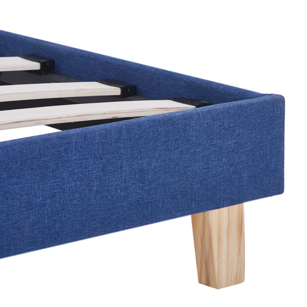 vidaXL Bed Frame Blue Fabric 140x200 cm
