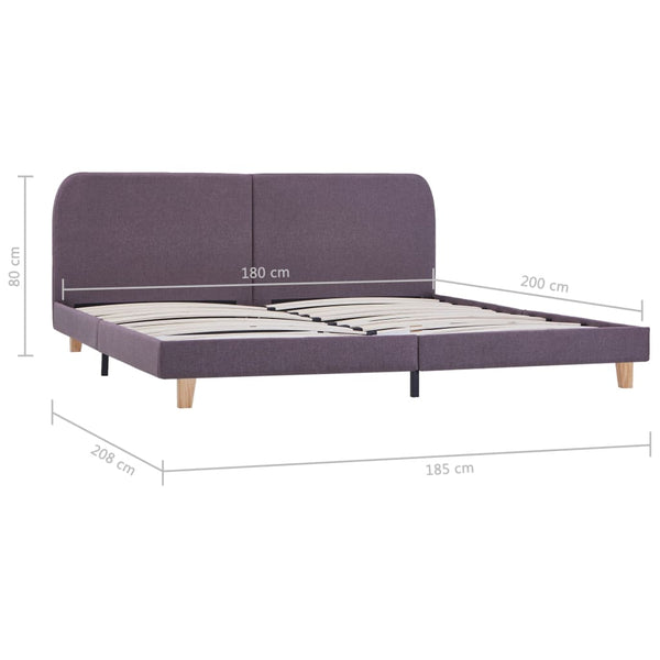 vidaXL Bed Frame Taupe Fabric 180x200 cm