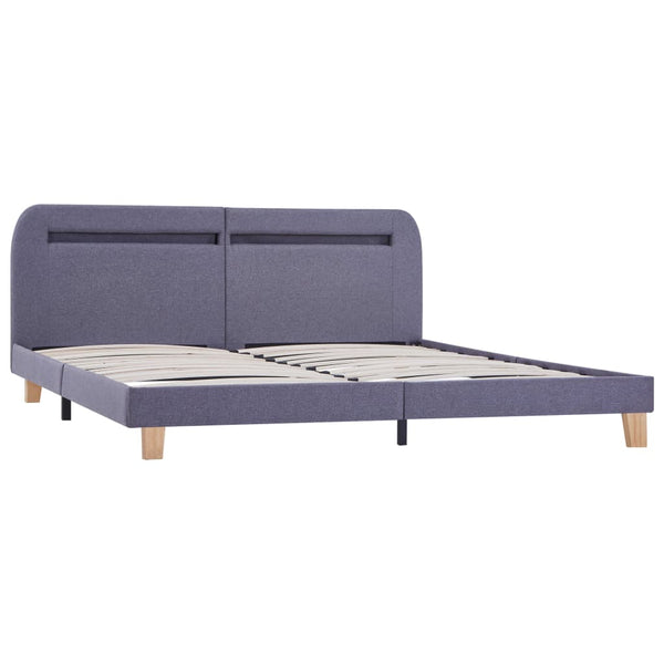 vidaXL LED Bed Frame Light Grey Fabric 160x200 cm