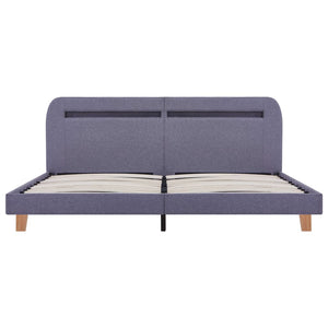vidaXL LED Bed Frame Light Grey Fabric 160x200 cm