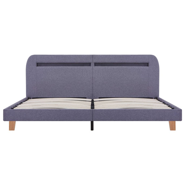 vidaXL LED Bed Frame Light Grey Fabric 160x200 cm