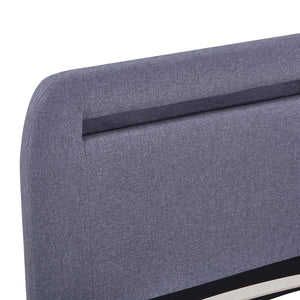 vidaXL LED Bed Frame Light Grey Fabric 160x200 cm