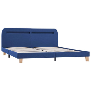 vidaXL Bed Frame with LED Blue Fabric 160x200 cm