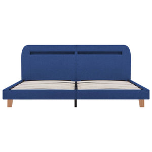 vidaXL Bed Frame with LED Blue Fabric 160x200 cm