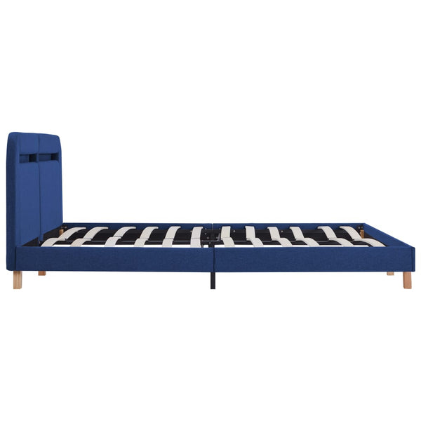 vidaXL Bed Frame with LED Blue Fabric 160x200 cm