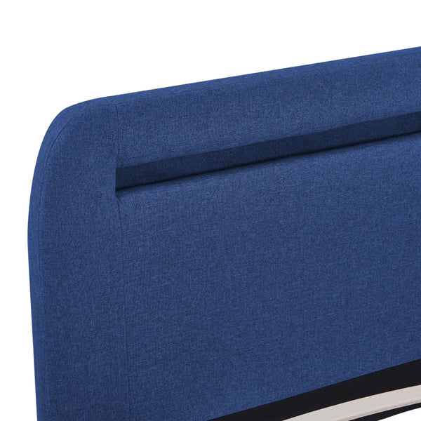 vidaXL Bed Frame with LED Blue Fabric 160x200 cm