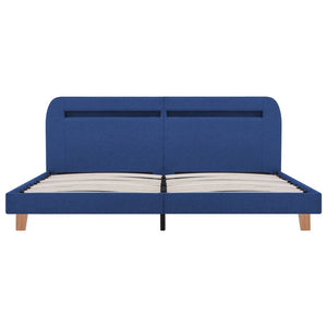vidaXL Bed Frame with LED Blue Fabric 180x200 cm