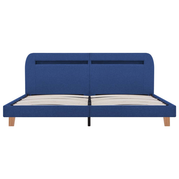 vidaXL Bed Frame with LED Blue Fabric 180x200 cm
