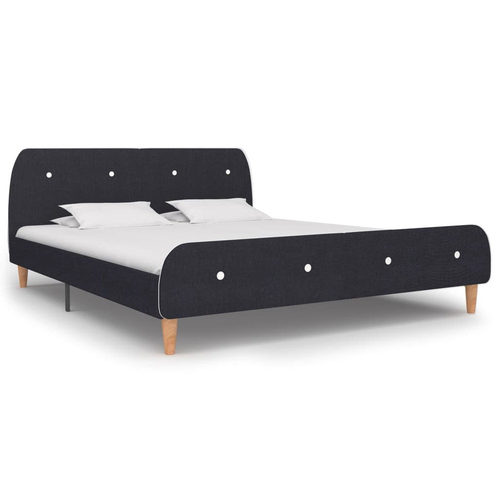 vidaXL Bed Frame Dark Grey Fabric 160 x 200 cm