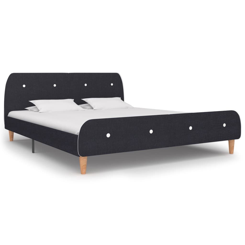 vidaXL Bed Frame Dark Grey Fabric 160 x 200 cm