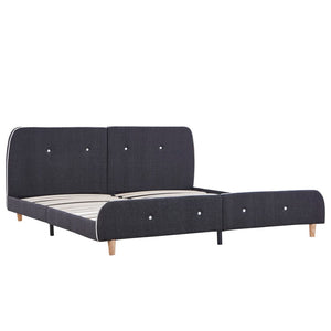 vidaXL Bed Frame Dark Grey Fabric 160 x 200 cm