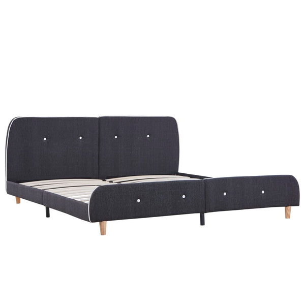 vidaXL Bed Frame Dark Grey Fabric 160 x 200 cm