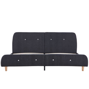 vidaXL Bed Frame Dark Grey Fabric 160 x 200 cm