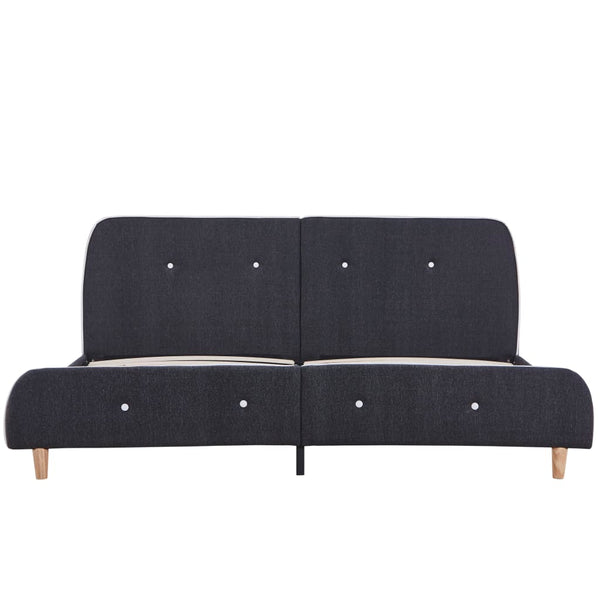 vidaXL Bed Frame Dark Grey Fabric 160 x 200 cm