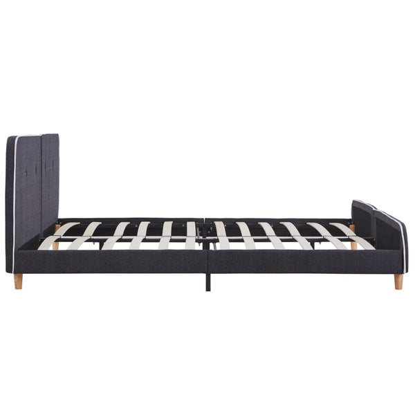 vidaXL Bed Frame Dark Grey Fabric 160 x 200 cm