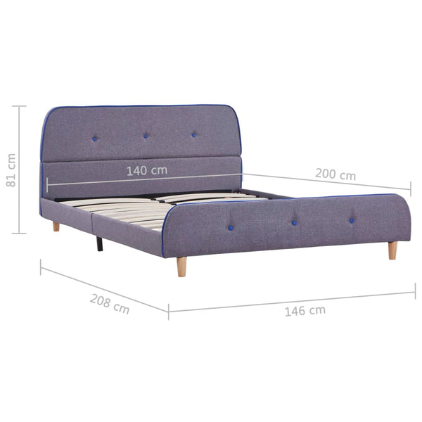 vidaXL Bed Frame Light Gray Fabric 140x200 cm