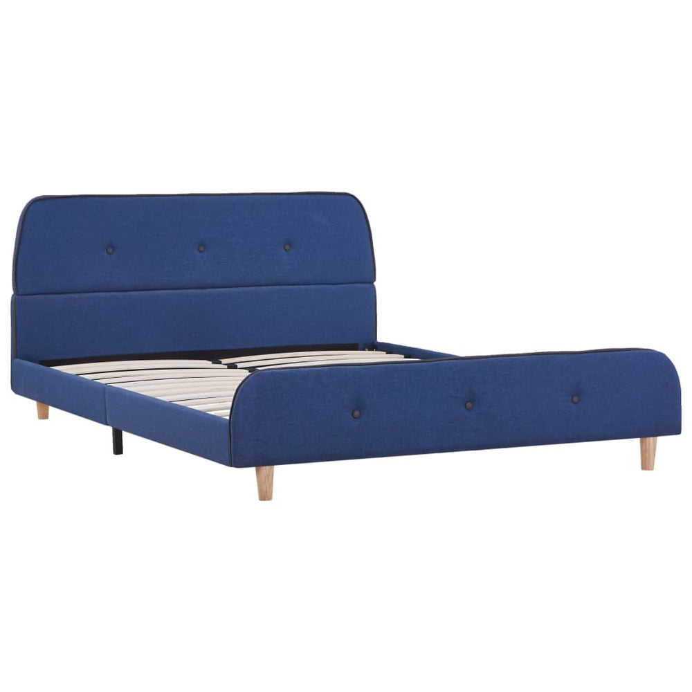 vidaXL Bed Frame Blue Fabric 140 x 200 cm