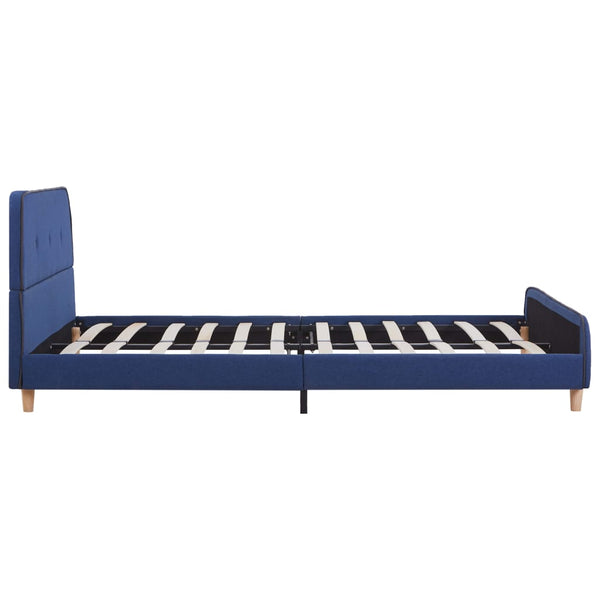 vidaXL Bed Frame Blue Fabric 140 x 200 cm