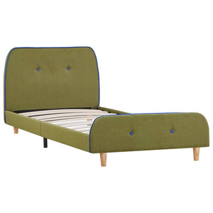 vidaXL Bed Frame Green Fabric 90x200 cm