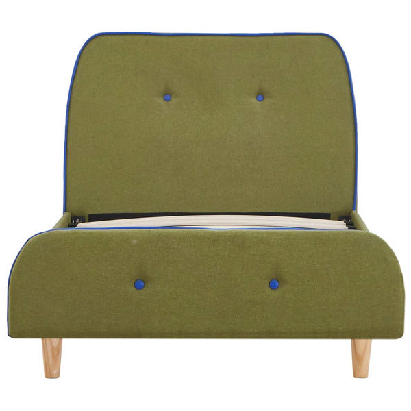vidaXL Bed Frame Green Fabric 90x200 cm