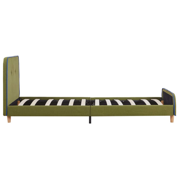 vidaXL Bed Frame Green Fabric 90x200 cm
