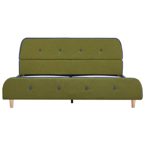 vidaXL Bed Frame Green Fabric 140x200 cm