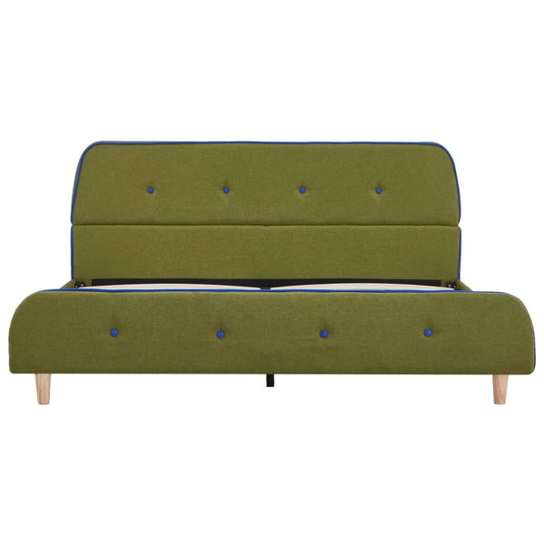 vidaXL Bed Frame Green Fabric 140x200 cm